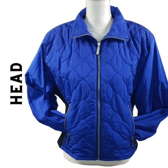 Head Jackets & Blazers - HEAD Vintage Royal Blue Quilted Ski Windbreaker Jacket